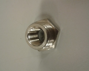 Reducing nipple 1/2" x 1/4" nickel plated